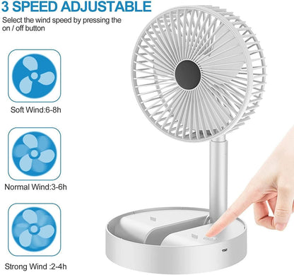 Powerful Rechargeable Table Fan – Compact & Lightweight