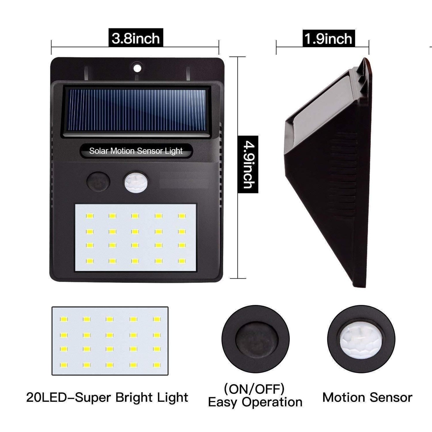 Outdoor Solar Motion Sensor Security Light – Waterproof, Energy-Saving & Easy to Install