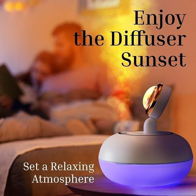 Sunset Lamp Air Humidifier | 2-in-1 Lamp & Aroma Diffuser with USB Charging