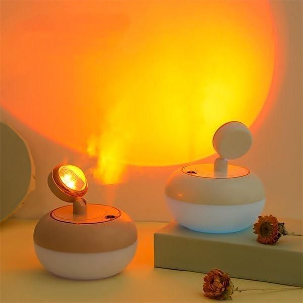 Sunset Lamp Air Humidifier | 2-in-1 Lamp & Aroma Diffuser with USB Charging